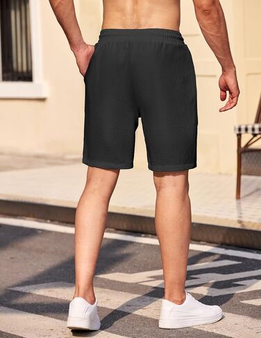 COOFANDY Mens Casual Shorts Elastic Waist Drawstring Textured Summer Beach Short in Saudi Arabia