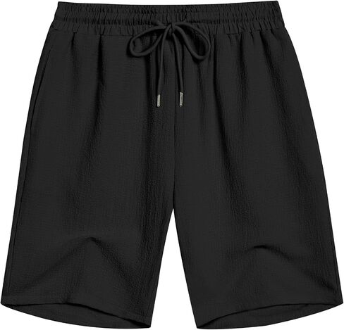 COOFANDY Mens Casual Shorts Elastic Waist Drawstring Textured Summer Beach Short in Saudi Arabia
