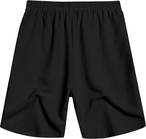 COOFANDY Mens Casual Shorts Elastic Waist Drawstring Textured Summer Beach Short in Saudi Arabia