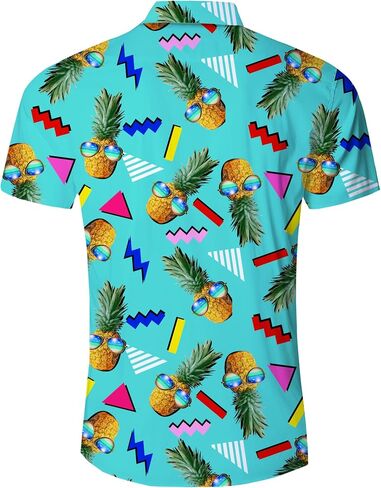 uideazone Mens Funny Hawaiian Shirts 3D Graphic Button Down Short Sleeve Tropical Holiday Beach Aloha Shirt in Saudi Arabia