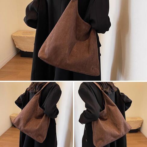 Tote Bags for Women Suede Handbag Work Slouchy Bag Shoulder Hobo Bag Office Tote Handbag in Saudi Arabia