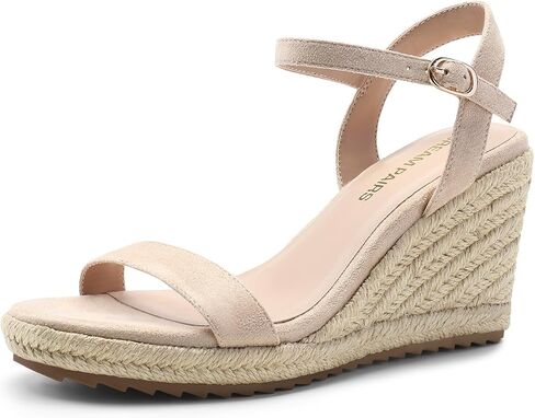 DREAM PAIRS Espadrilles Wedge Sandals for Women, Women's Open Toe Summer Dressy Sandals with Adjustable Ankle Strap and Soft Footbed in Saudi Arabia