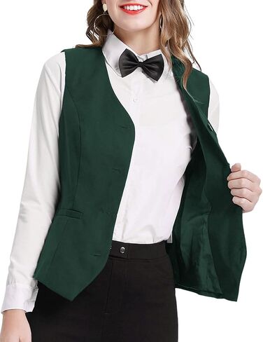 GRACE KARIN Women's V-Neck Slim Fit Office Bottoned Dressy Suit Vest Waistcoats in Saudi Arabia