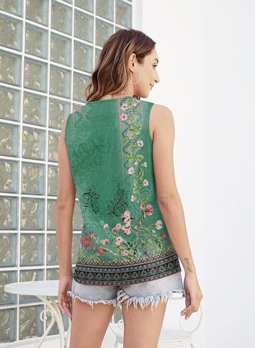 ETCYY Tank Tops for Women 2026 Summer Pleated Tunic Loose Fit Sleeveless Shirts Dressy Casual V Neck Button Down Blouses in Kuwait