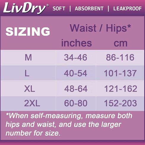 Livdry XXL Adult Diapers for Women, Overnight Absorbency Incontinence Underwear, XX-Large (10 Count) in Saudi Arabia