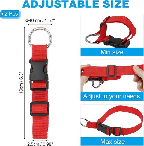 PATIKIL Add A Bag Luggage Straps, 2 Pcs Adjustable Suitcase Belt, Travel Accessories Plastic Buckle for Connecting Your Luggage Jacket, Red in Saudi Arabia