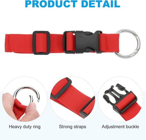 PATIKIL Add A Bag Luggage Straps, 2 Pcs Adjustable Suitcase Belt, Travel Accessories Plastic Buckle for Connecting Your Luggage Jacket, Red in Saudi Arabia