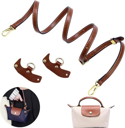 حزام حقيبة Longchamp Mini، حزام متوافق مع Longchamp، حزام Longchamp Crossbody، حزام كتف من الجلد الطبيعي مع محول خالٍ من اللكمات، حزام بديل قابل للتعديل in Saudi Arabia