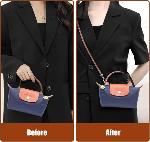 حزام حقيبة Longchamp Mini، حزام متوافق مع Longchamp، حزام Longchamp Crossbody، حزام كتف من الجلد الطبيعي مع محول خالٍ من اللكمات، حزام بديل قابل للتعديل in Saudi Arabia
