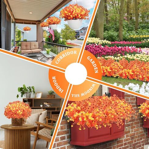 Artificial Flowers Pansies Plants for Outside,10 Bundles Outdoor UV Resistant Fake Silk Pansy,Faux Viola,Garden Porch Window Box Home Wedding Farmhouse Festive Shrub Decor-Without Basket in Kuwait