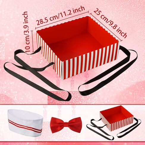 SATINIOR 4 Pcs Adult Waiter Costume Hot Dog Soda Jerk Movie Night Popcorn Costume Carnival Circus 50s Halloween Party in Saudi Arabia