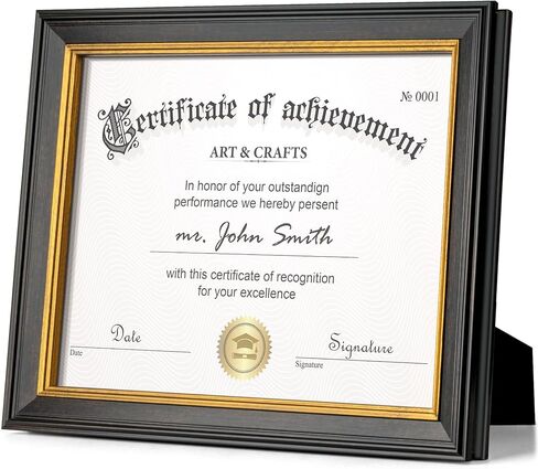 Yaetm 11x14 Diploma Frame with Blue Mat for 8.5x11 - Walnut Document Frame with Blue Over Gold Acid-free Mats, Diploma Frames 8.5 x 11 with Tempered Glass, Certificate Frame (3 pack, Walnut/Blue) in Kuwait