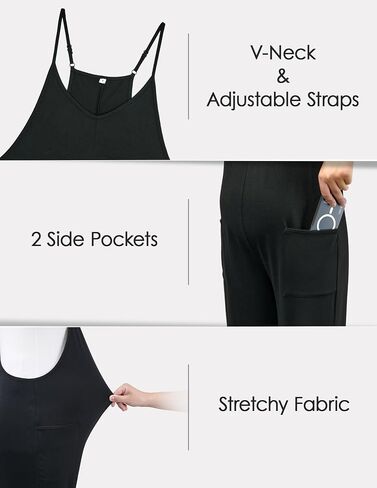 Women's Maternity Jumpsuits Loose Adjustable Spaghetti Strap Jogger Overalls Outfits Pregnancy Romper with Pockets in Saudi Arabia