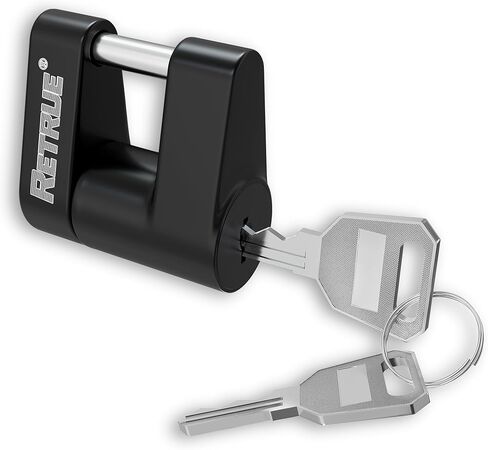 Trailer Tongue Coupler Lock, Trailer Hitch Lock,Dia 1/4 Inch, 3/4 Inch Span for Tow Boat RV Truck Car's Coupler, Black in Kuwait