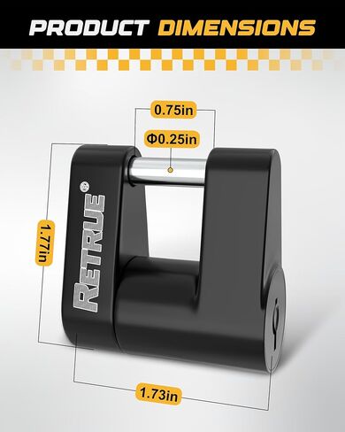 Trailer Tongue Coupler Lock, Trailer Hitch Lock,Dia 1/4 Inch, 3/4 Inch Span for Tow Boat RV Truck Car's Coupler, Black in Kuwait