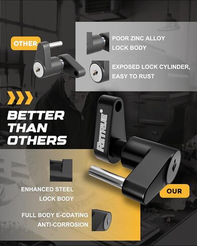 Trailer Tongue Coupler Lock, Trailer Hitch Lock,Dia 1/4 Inch, 3/4 Inch Span for Tow Boat RV Truck Car's Coupler, Black in Kuwait