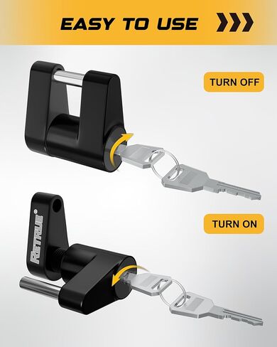 Trailer Tongue Coupler Lock, Trailer Hitch Lock,Dia 1/4 Inch, 3/4 Inch Span for Tow Boat RV Truck Car's Coupler, Black in Kuwait