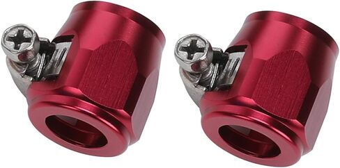 ID 16mm (0.63") Aluminum -6 AN Hex Hose Finisher Clamp with Screw Band for Fuel Line, Diesel/Gas/Air/Water/Oil and Fuel Hose, Pack of 2, Silver in Kuwait