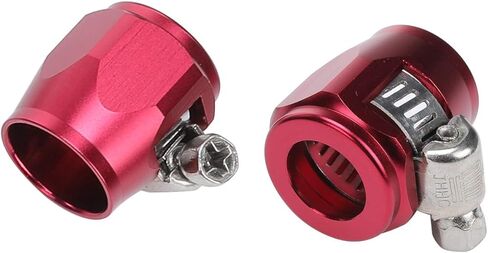 ID 16mm (0.63") Aluminum -6 AN Hex Hose Finisher Clamp with Screw Band for Fuel Line, Diesel/Gas/Air/Water/Oil and Fuel Hose, Pack of 2, Silver in Kuwait