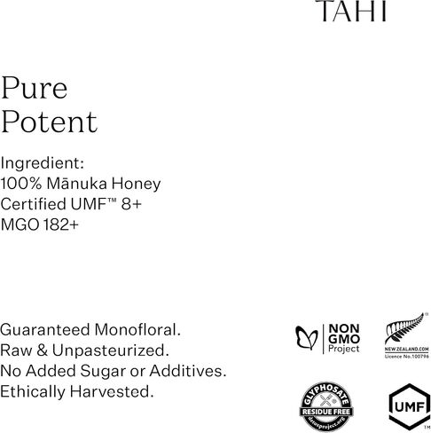 Tahi 100% Pure New Zealand Manuka Honey Lozenges UMF 8+ (MGO 182+) Manuka Honey Drops For Sore Throat Relief & Immune support - Healthy Lozenges made of raw Honey - No Added Sugar - Pack of 8 in Saudi Arabia