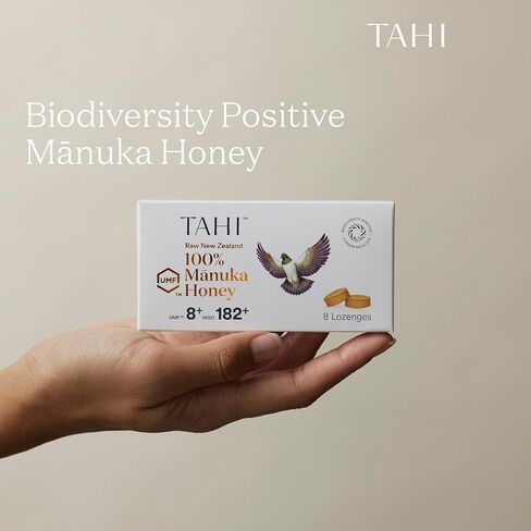 Tahi 100% Pure New Zealand Manuka Honey Lozenges UMF 8+ (MGO 182+) Manuka Honey Drops For Sore Throat Relief & Immune support - Healthy Lozenges made of raw Honey - No Added Sugar - Pack of 8 in Saudi Arabia