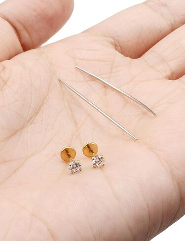 18/20g Flat Back Nose Rings Earrings Surgical Steel 6/7/8mm Pin Stud for Women Men Push In Threadless Cartilage Tragus Lip Labret Arete Piercing Jewelry in Saudi Arabia