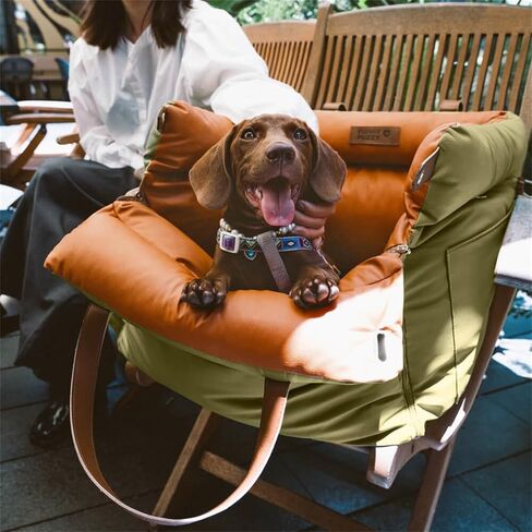 مقعد سيارة للكلاب من FUNNYFUZZY للكلاب الصغيرة، سرير سيارة للكلاب مقاوم للماء مع جيب للتخزين، مقود بمشبك أمان للكلاب، مقعد سيارة محمول قابل للفصل وسرير حامل للسفر (رمادي) in Kuwait