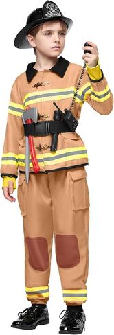 Spooktacular Creations Halloween Boys Fireman Costume, Firefighter Costume for Kids, Toddler Fireman Costume Set for DressUp in Saudi Arabia