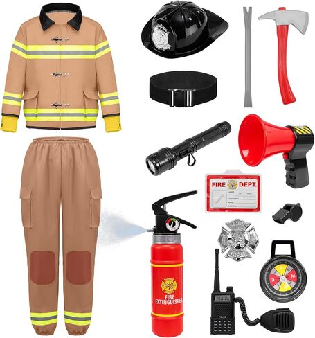Spooktacular Creations Halloween Boys Fireman Costume, Firefighter Costume for Kids, Toddler Fireman Costume Set for DressUp in Saudi Arabia