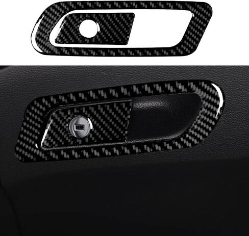 Carbon Fiber Interior Accessories Decorative Cover Trim Sticker Fit for Audi A4 B9 2017-2019 (Glove Box Switch Sticker LHD) in Kuwait