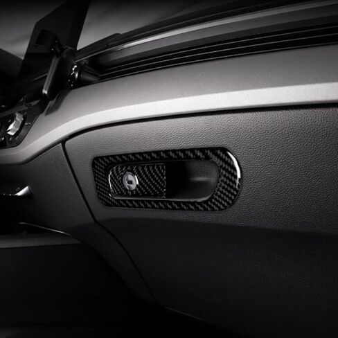 Carbon Fiber Interior Accessories Decorative Cover Trim Sticker Fit for Audi A4 B9 2017-2019 (Glove Box Switch Sticker LHD) in Kuwait