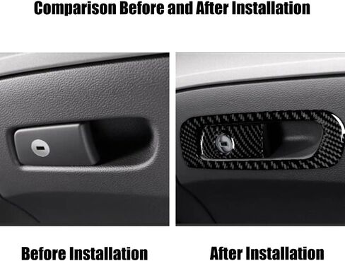 Carbon Fiber Interior Accessories Decorative Cover Trim Sticker Fit for Audi A4 B9 2017-2019 (Glove Box Switch Sticker LHD) in Kuwait