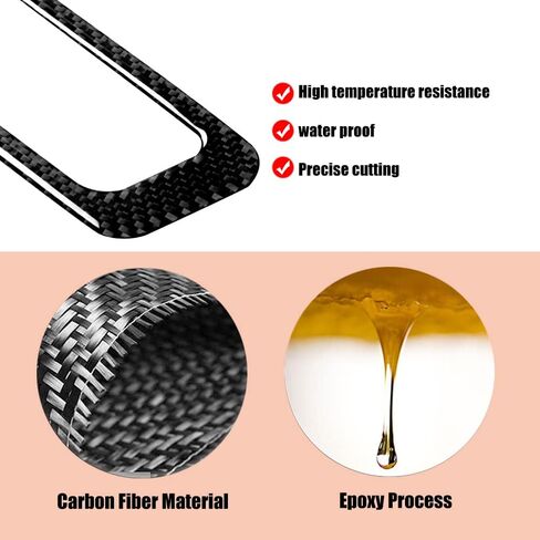 Carbon Fiber Interior Accessories Decorative Cover Trim Sticker Fit for Audi A4 B9 2017-2019 (Glove Box Switch Sticker LHD) in Kuwait