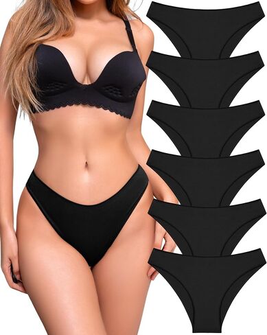 UNDER THE SEA 6 Pack Cotton Underwear for Women Low Rise Bikini High Cut Breathbale Sexy Hipster Cheeky Womens Panties S-XL in Saudi Arabia