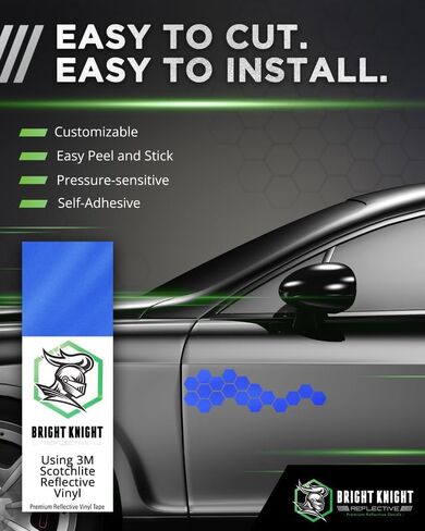 Black Reflective Vinyl Motorcycle Helmet Reflective Stickers 5x30, Made with 3M Reflective Tape Vinyl for Trailers, Cars, Bikes, Rims, Waterproof Black Reflective Tape by Bright Knight Decals in Saudi Arabia