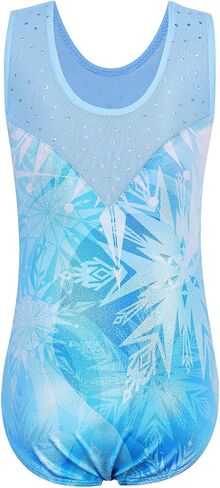 BAOHULU Gymnastics Leotards for Girls Sequins Mesh Spliced Dance Activewear with Matching Shorts in Saudi Arabia