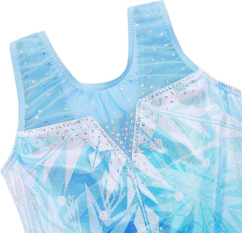 BAOHULU Gymnastics Leotards for Girls Sequins Mesh Spliced Dance Activewear with Matching Shorts in Saudi Arabia
