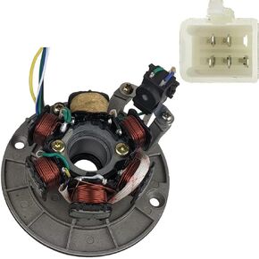 6 Coils Apollo Dirt Bike Ignition Stator Magneto with 6 Coil Pole 5 Wires Plug for 110cc 125cc 140cc Apollo DIRT PIT BIKE with lights Plug and Play (With Plate) / Pitster Pro Stomp Thumpstar