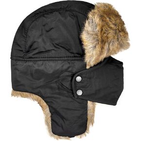 Trooper Trapper Hat Warm Winter Hunting Hat with Mask Ear Flaps for Winter Outdoor(Men & Women) Black