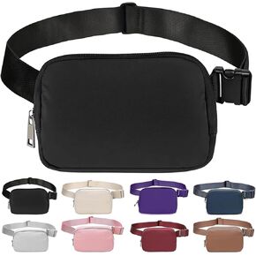 Crossbody Fanny Pack for Women, Mini Belt Bag 1L with Adjustable Strap 32" to 51", Small Waist Bag for Travel Running