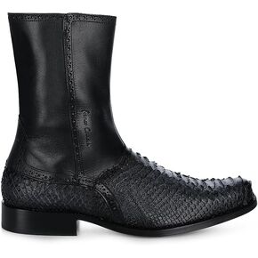 FRANCO CUADRA Men's Boot in Genuine Python Leather Black Gray 827PBTS