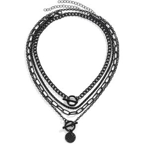 4PCS Layered Necklaces for Women Trendy Black Choker Necklace Set for Women Western Coin Pendant Necklaces Heart Pendant Star Pendant Chunky Gold Necklace Renaissance Accessories Jewelry