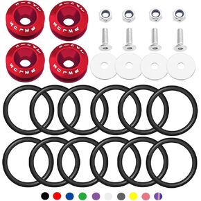Taiss Bumper Quick Release (Black),Front Rear Bumper Holders Quick Release Kit(4 Quick Release Tabs with 12 O-rings),with Washer and Stainless Steel Screws,Compatible With Car GM Bumper