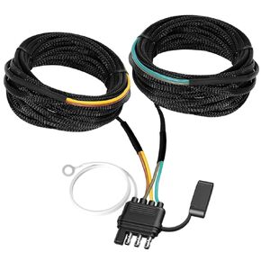 24FT Trailer Wiring Harness 4 Pin 5 Wire Trailer Wiring Harness, Trailer Wiring Kit with Protective Sleeve, Boat Trailer Wiring Harness