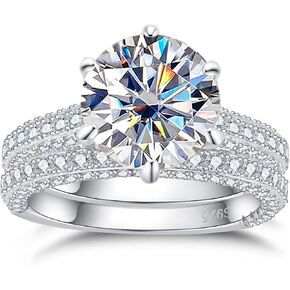 Cubic Zirconia Wedding Rings Bridal Set 3.7CTTW-10.06CTTW Oval Cut/Round Cut/Princess Cut 5A Grade Simulated Diamond CZ Wedding Band Engagement Rings For Women