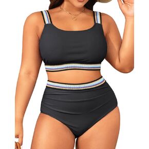 Daci Women Two Piece Plus Size Bikini - High Waisted Swimsuits Tummy Control Bathing Suits Swimwear 2025