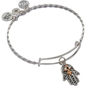 Alex and Ani Hamsa Expandable Bangle Bracelet,Two Tone,Multi,Bracelet, 2 inches to 3.5 inches