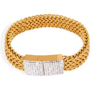 18K Gold Women's Mesh Bracelet, Mosonite, Cuban Bracelet, Women's Chain Bracelet, Tennis Bracelet, Women's Gift