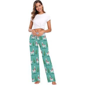 Women's Comfy Casual Pajama Pants Drawstring Wide Leg Lounge Pants Sleepwear
