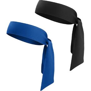 Head Ties Headband for Men & Women (2 Pack) Sport Headbands Adjustable Hair Band Scarf Wrap Bandana for Tennis Basketball Soccer Running Workout Yoga Gym Cycling Fitness Under Helmet Liner Headwear